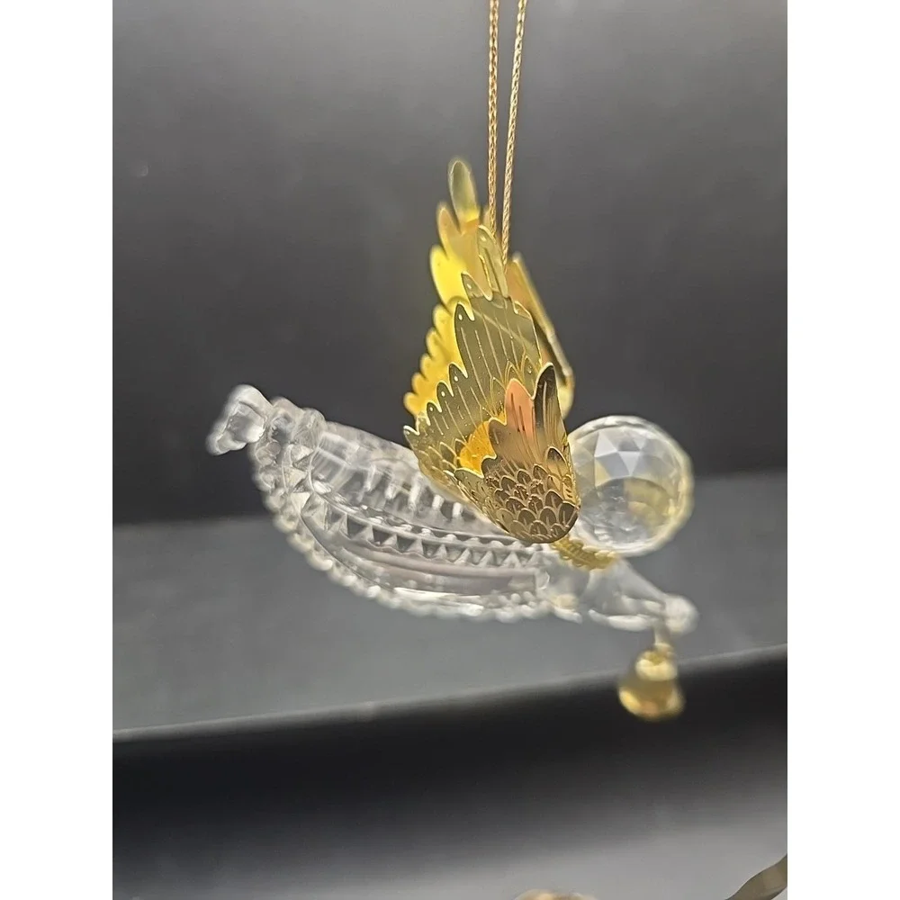 Vintage 1994 Roman inc Angel Holding Bell With Gold Wings 4